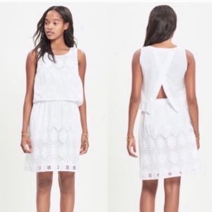 Madewell eyelet overlay open back dress